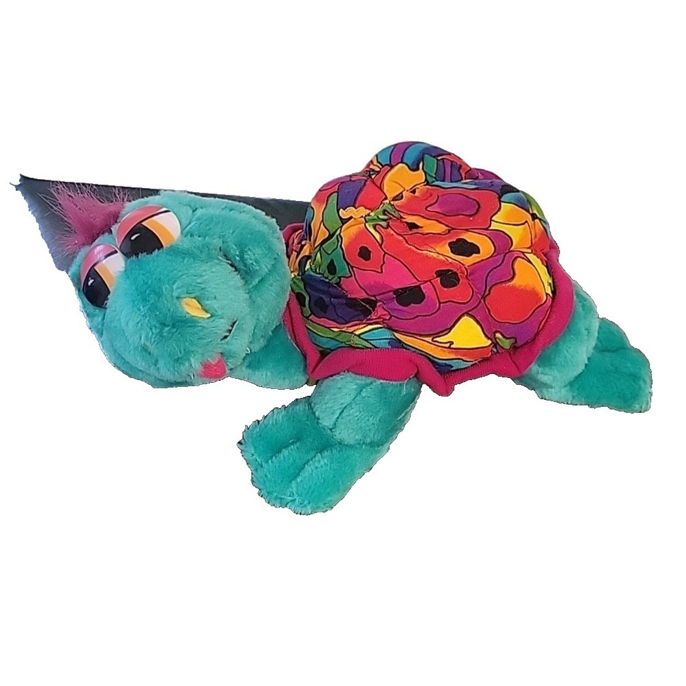 Vtg 1996 Plush‎ Box TURTLE ACE Novelty Co Stuffed Animal carnival Style